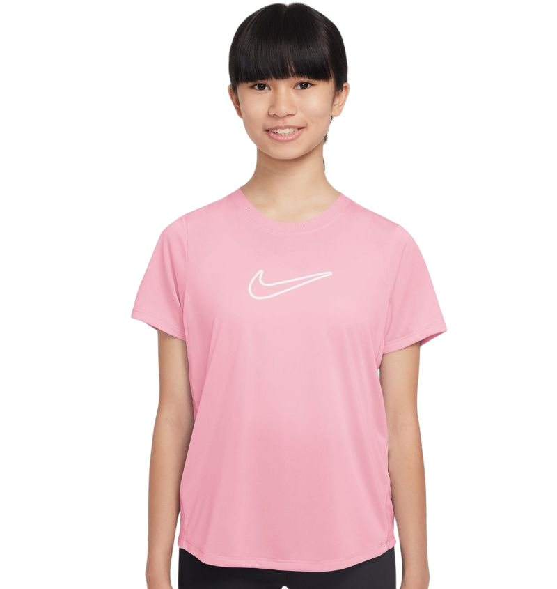 Nike Kids One Fitted Dri-Fit Short Sleeve - med soft pink/white