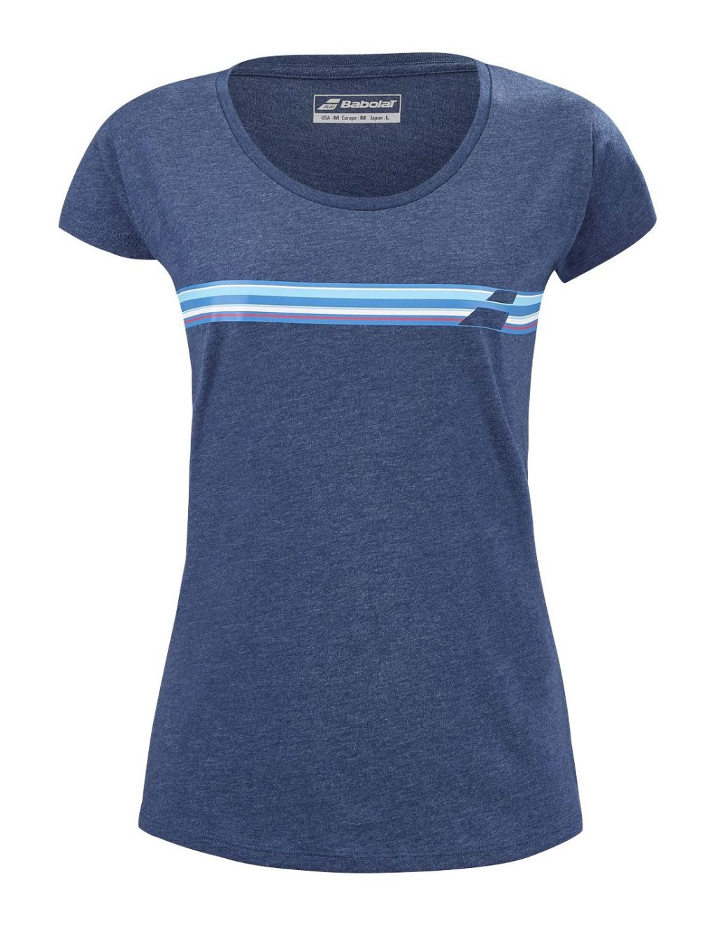 Babolat Exercise Stripes Tee W - estate blue heather