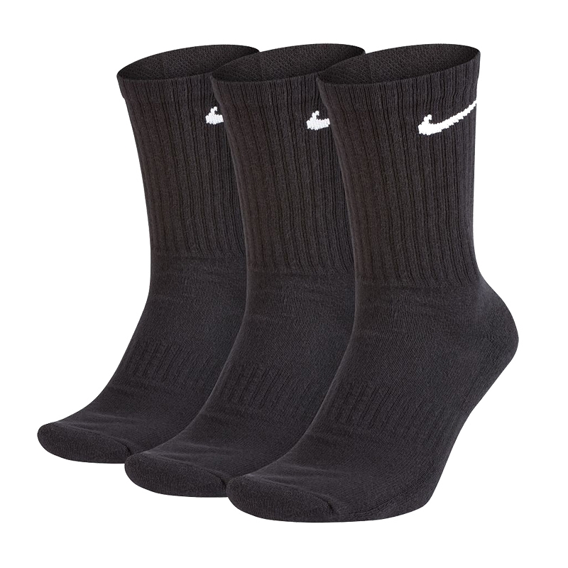 Nike Everyday Cotton Cushioned Crew 3P - black/white Nike Everyday Cotton Cushioned Crew 3P - black/white
