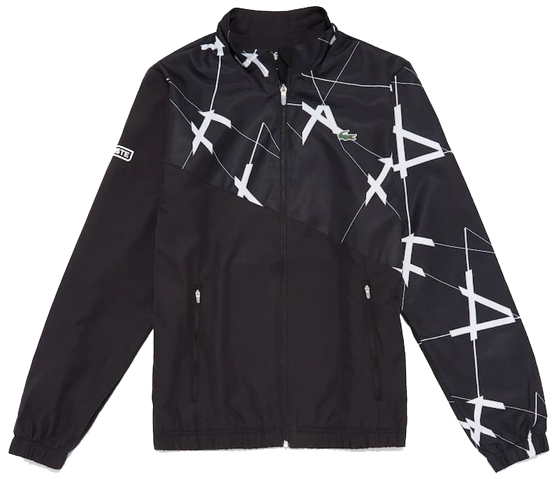 Lacoste Men's SPORT Graphic Print Tennis Track Suit - black/white/white