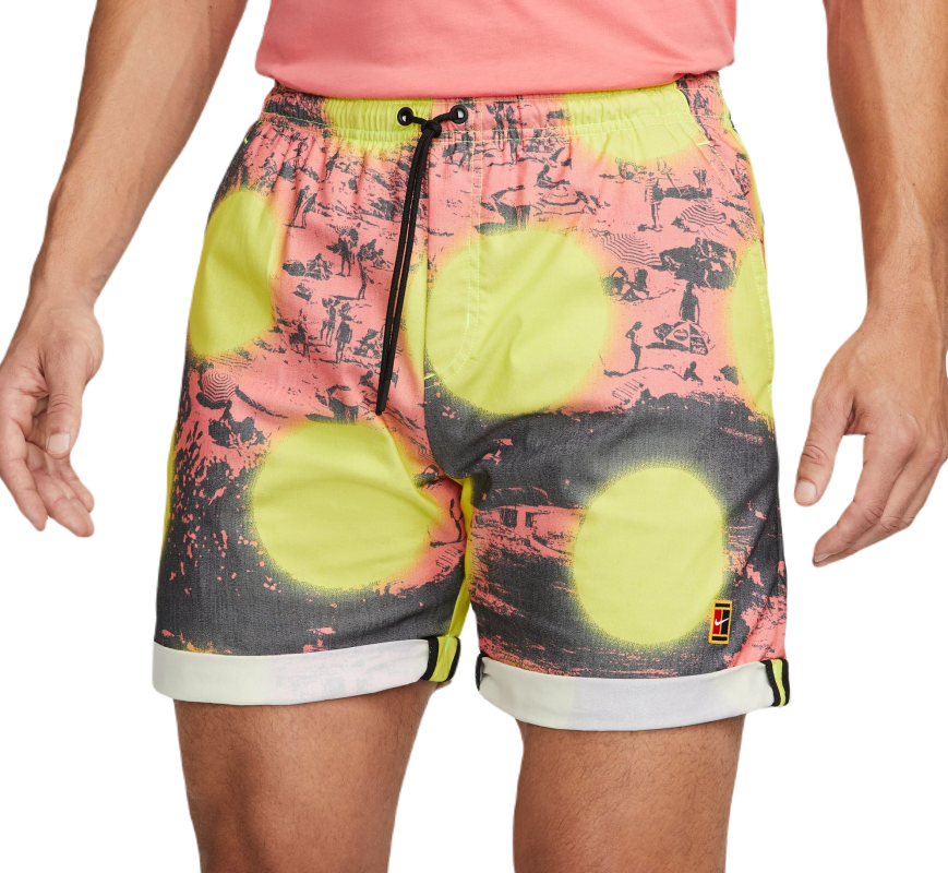 Nike Dri-FIT Heritage Print Tennis Shorts - volt