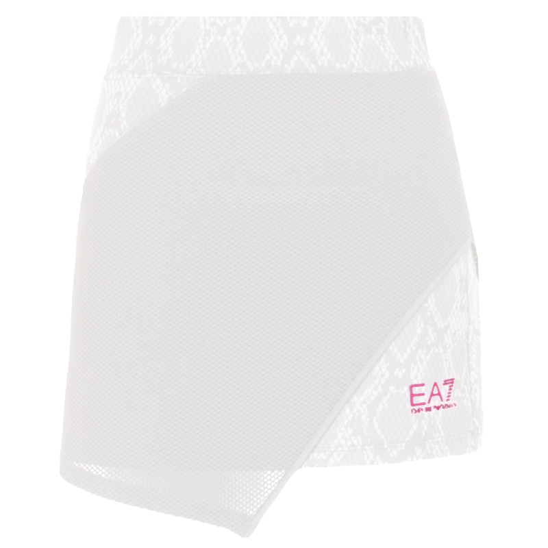 6RTN51-TJLHZ-2118-1 EA7 Woman Jersey Miniskirt - white python