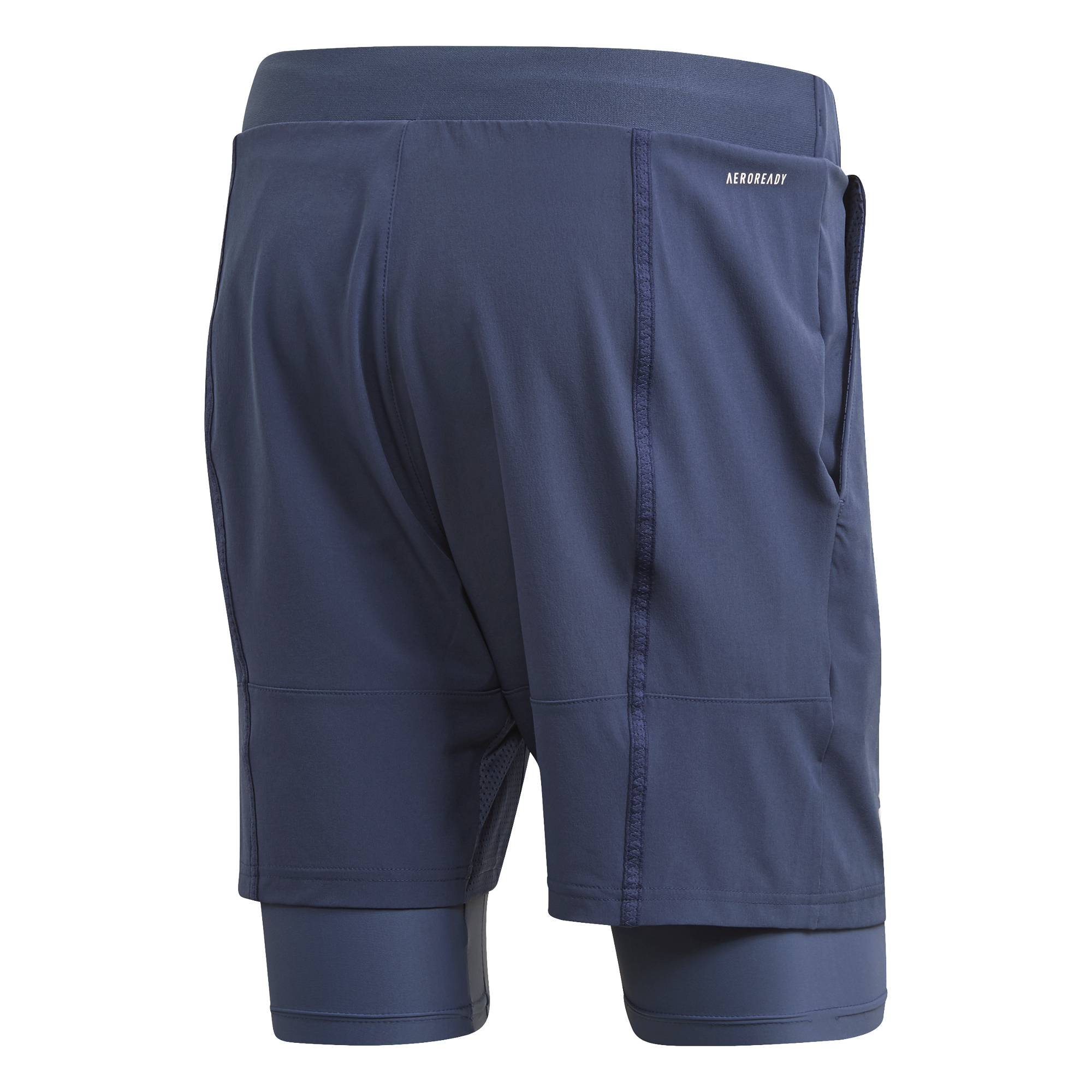 Adidas 2in1 Short Heat Ready 7in - tech indigo/dash green