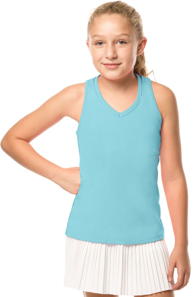 Lucky in Love Core V-Neck Cutout Tank Girls - ocean