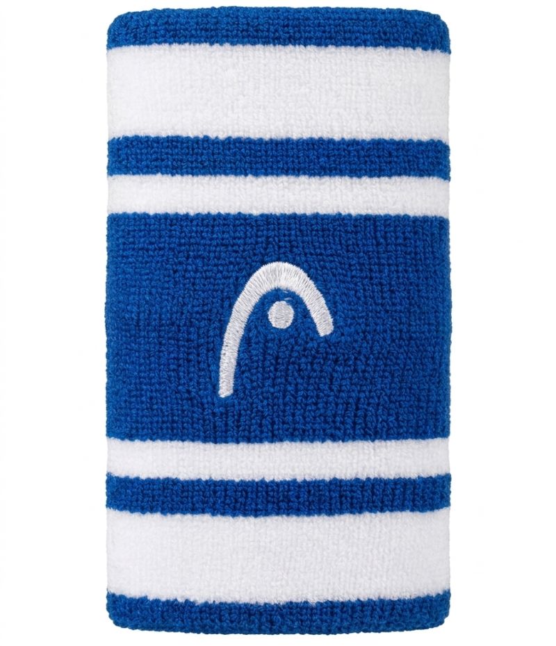 Head Wristbands Striped 5" - royal blue/white