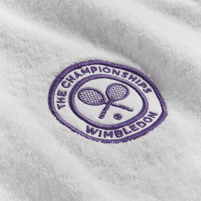 Wimbledon Cotton Terry Baseline Robe - white/purple