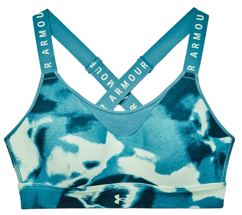 Under Armour Women's Armour Infinity High Printed Sports Bra - aqua foam/white