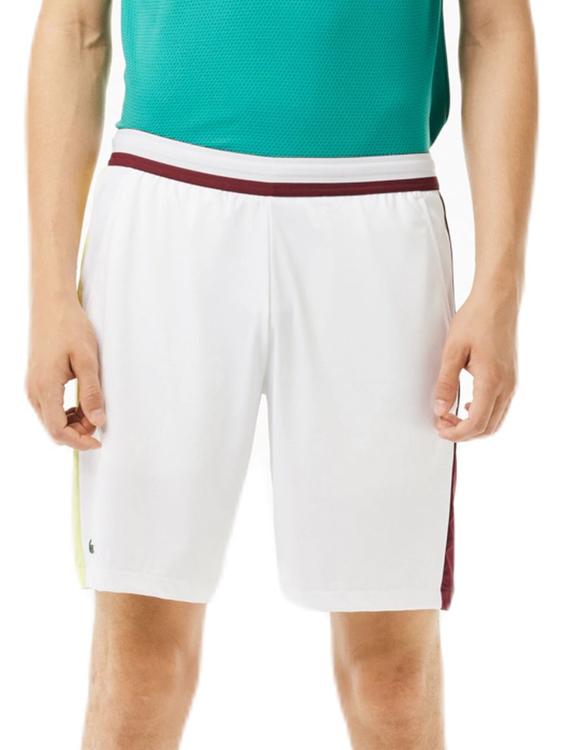 Lacoste Tennis x Daniil Medvedev Regular Fit Shorts - white/flashy yellow/bordeaux