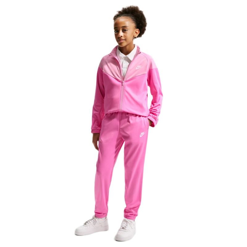 Dres młodzieżowy Nike Kids Dri-Fit Poly Knit Full Zip - playful pink/pink rise/white