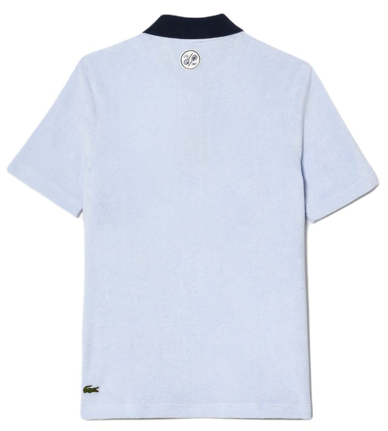PF7833_X1J_24 Lacoste Roland Garros Edition Terry Knit Tennis Polo Shirt - light blue/navy blue