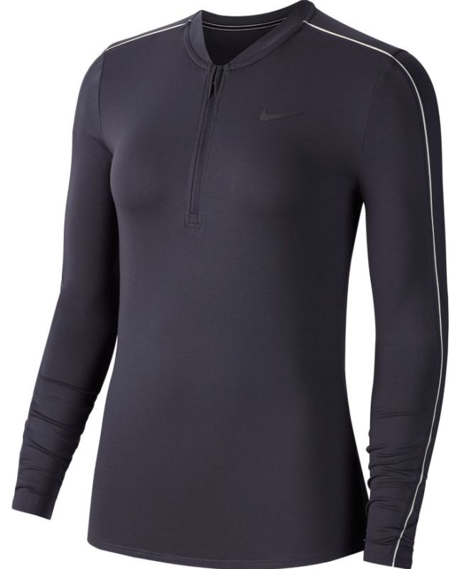 Nike Court Women Dry 1/2 Zip Top - gridiron/white//white/gridiron Nike Court Women Dry 1/2 Zip Top - gridiron/white//white/gridiron