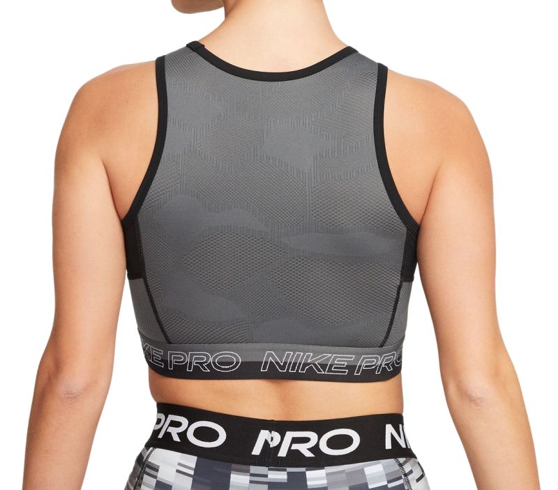 Nike Pro Dri-Fit Cropped Training Tank Top - black/iron grey/white/white