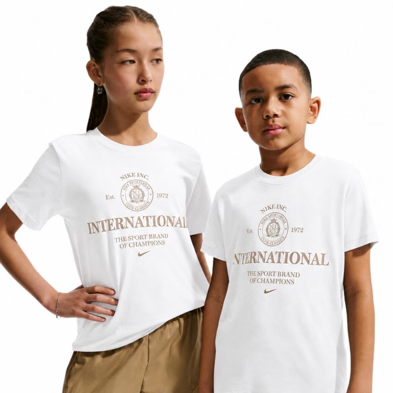 Koszulka dziewczęca Nike Kids Sportwear Club Rules - white