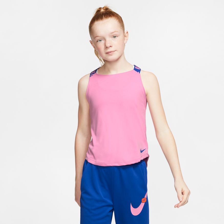 Nike Dry Tank Elastika G - magic flamingo/hyper blue/hyper blue