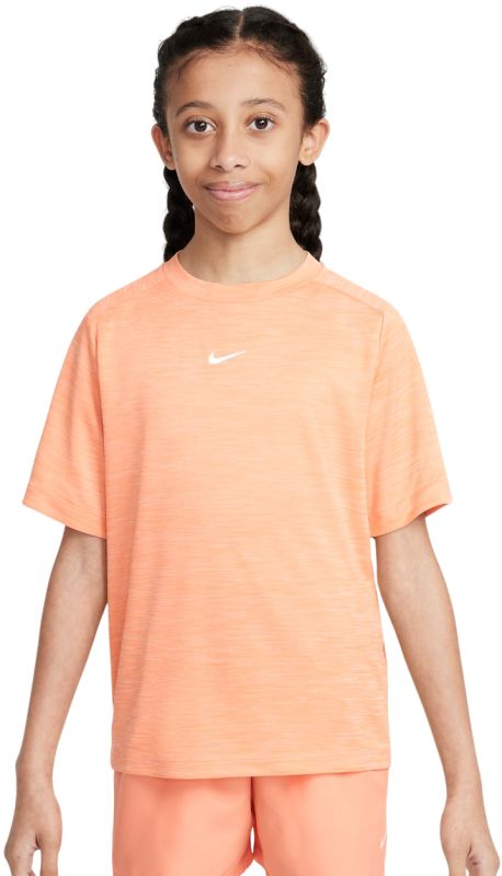 Nike Boys Multi Dri-FIT Short-Sleeve Top - apricot agate/washed coral/white