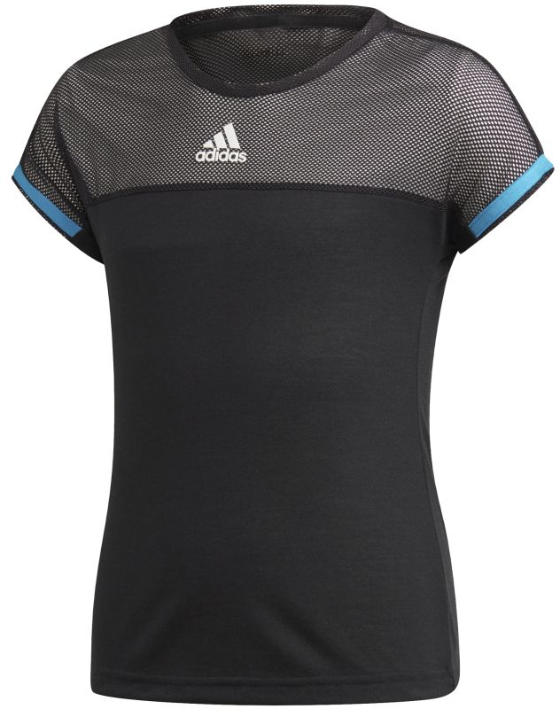 Adidas Escouade Tee - black/white/shock cyan