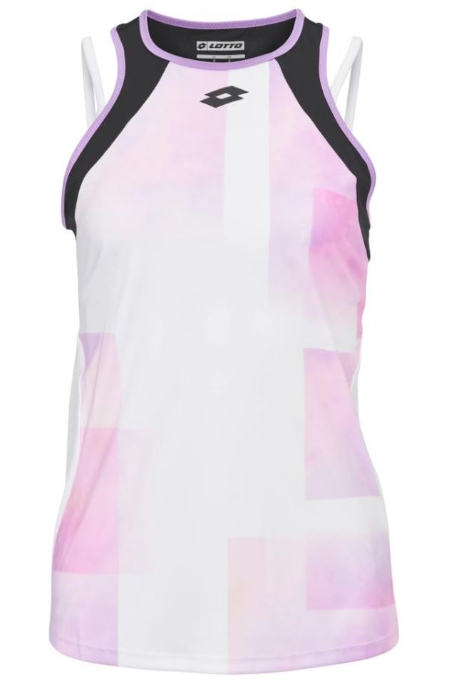 Lotto Top Ten W III Tank PRT PL - bright white/bellflo Lotto Top Ten W III Tank PRT PL - bright white/bellflo