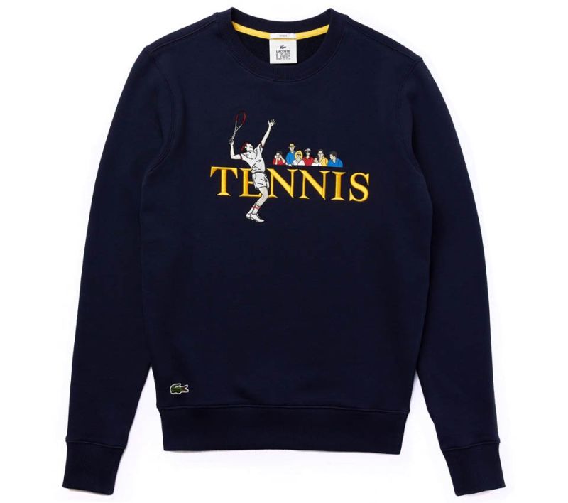 Lacoste Unisex LIVE Embroidered Tennis Sweatshirt - bleu marine/white