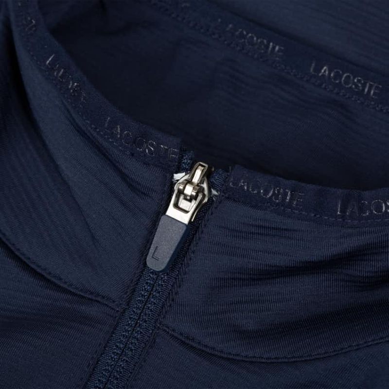 Lacoste Men's SPORT Stretch Zippered Collar Sweatshirt - navy blue