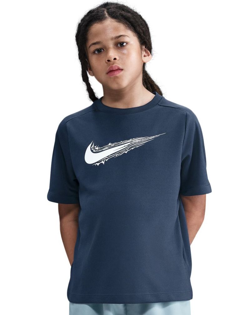Nike Boys Multi Dri-FIT Short-Sleeve - midnight navy/white