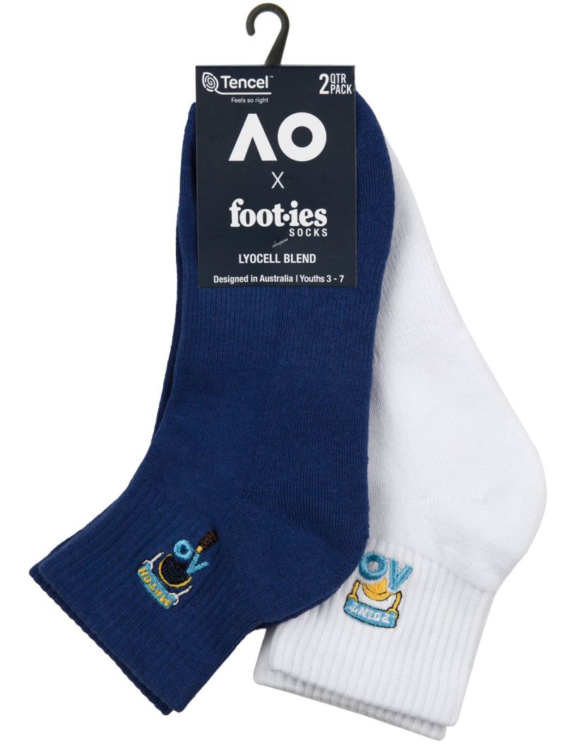 Australian Open Kids Point Match Ankle Socks 2P - navy/white