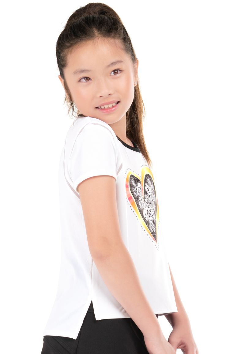 T224-U87110-1 Lucky in Love Paisley In Love Short Sleeve - white