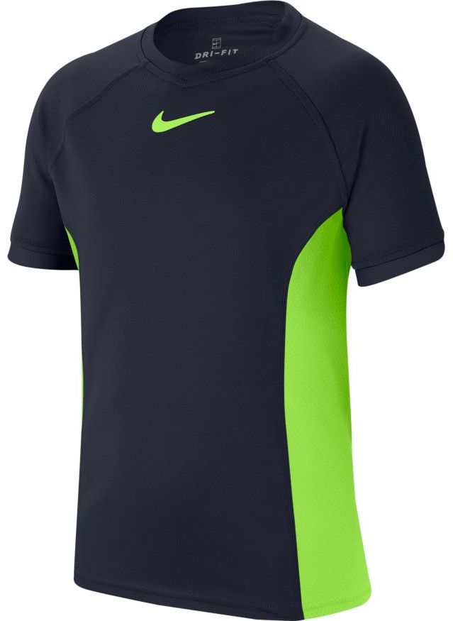 Nike Court Dry Top SS B - obsidian/ghost green/ghost green