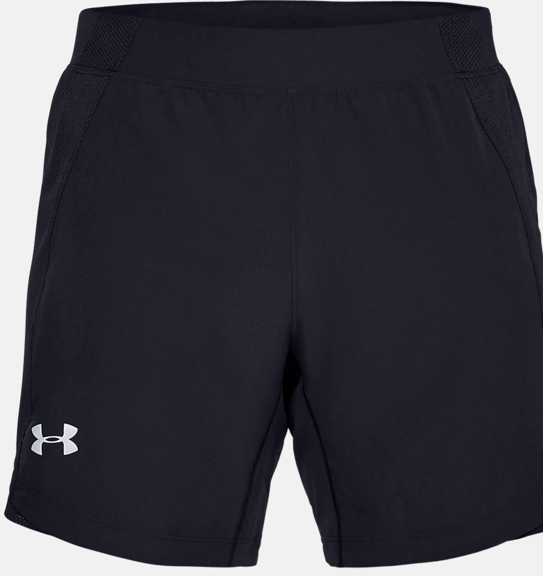 Under Armour Men's UA Qualifier Speedpocket 7'' Shorts - black/black/reflective Under Armour Men's UA Qualifier Speedpocket 7'' Shorts - black/black/reflective