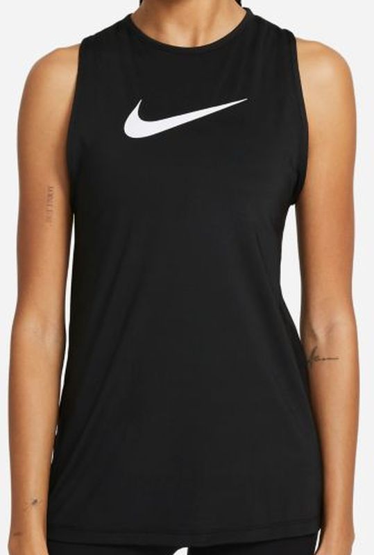 Nike Pro Tank Essential Open Back GX W - black/white Nike Pro Tank Essential Open Back GX W - black/white