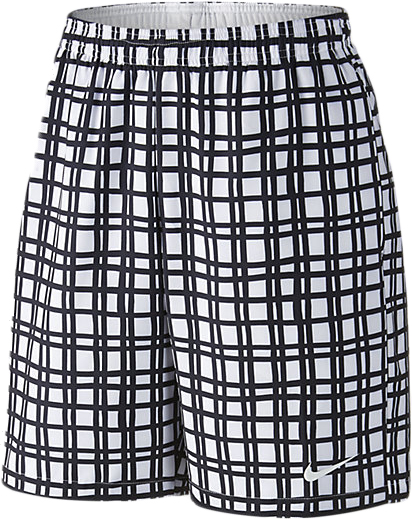 Nike Court 9" Plaid Short - white/black