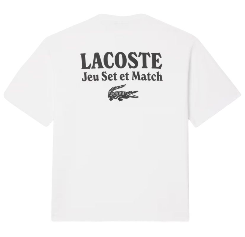 Lacoste Loose Fit Heavy Jersey Printed - white