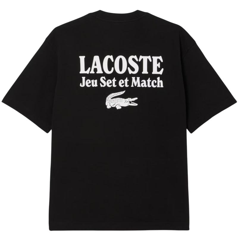 Lacoste Loose Fit Heavy Jersey Printed - black
