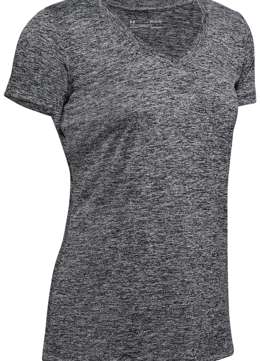 Under Armour Women's Tech Twist V-Neck - black/metallic silver Under Armour Women's Tech Twist V-Neck - black/metallic silver