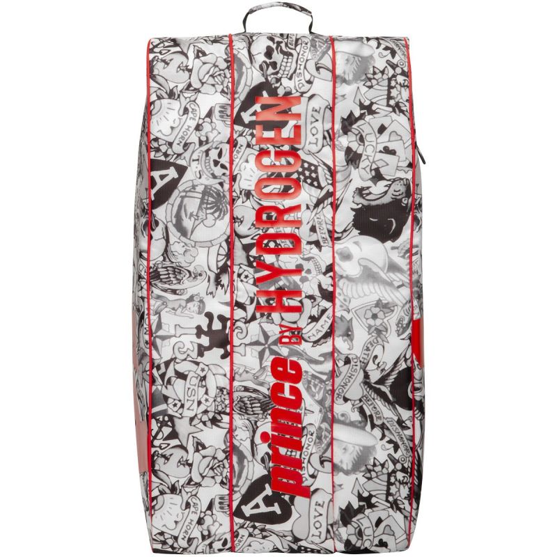 Prince By Hydrogen Tattoo Racquet Bag - black/white/red