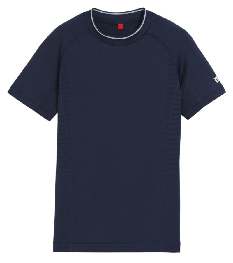 Koszulka tenisowa Wilson Kids Team Seamless Crew - classic navy # XS