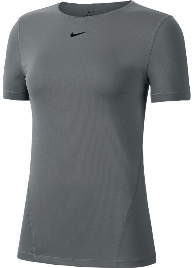 Nike Pro Top SS All Over Mesh W - smoke grey/black