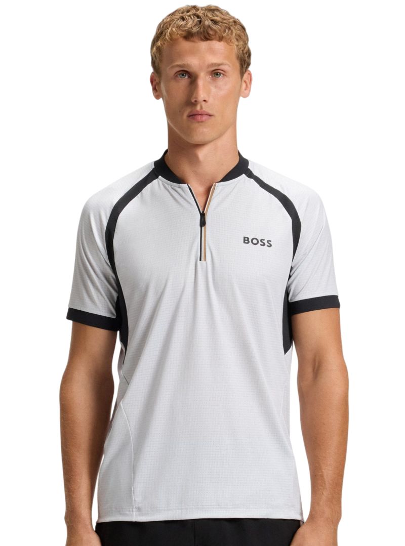 BOSS Matchball TOC Zip-Neck Slim-Fit - white
