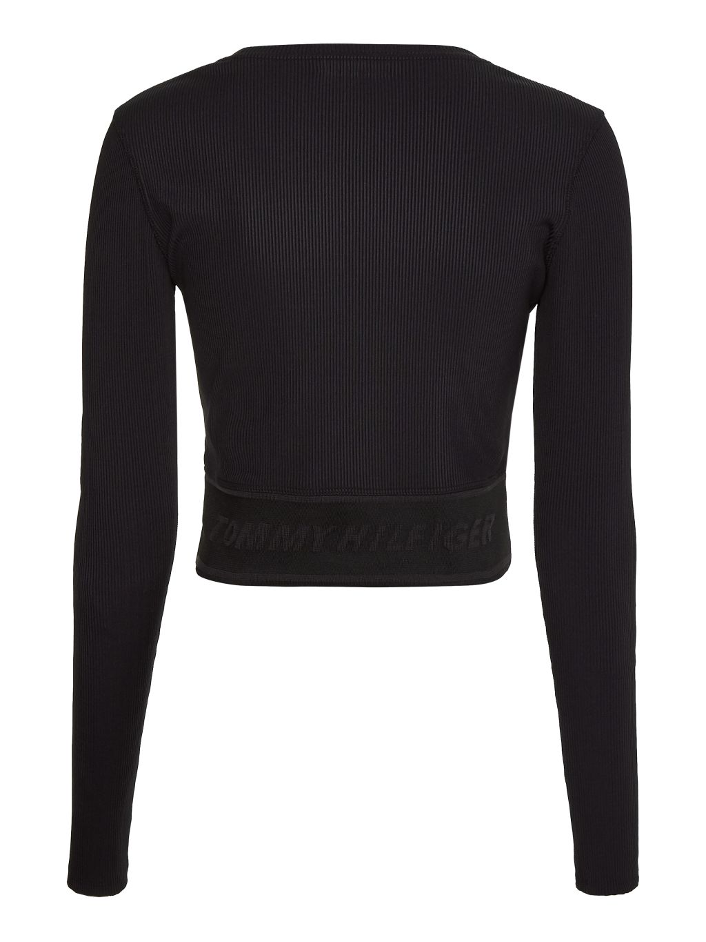 Tommy Hilfiger Slim Branded Rib Cropped Tee LS