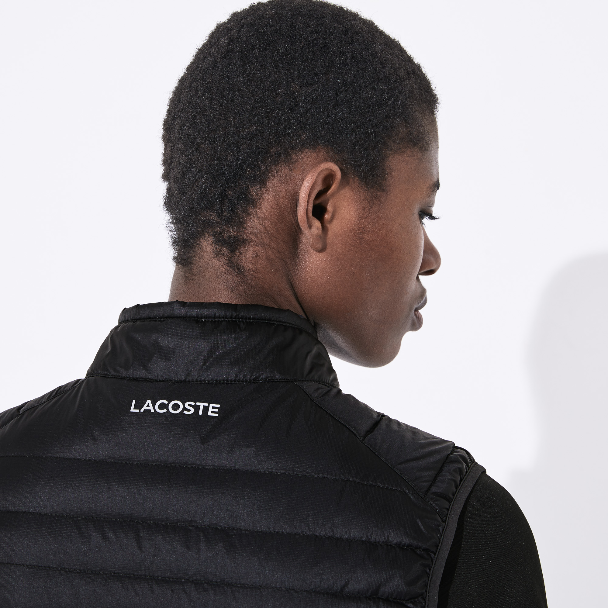 Lacoste Women's SPORT Water-Resistant Quilted Technical Golf Vest - black