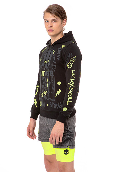 Hydrogen Graffiti Hoodie Man - black