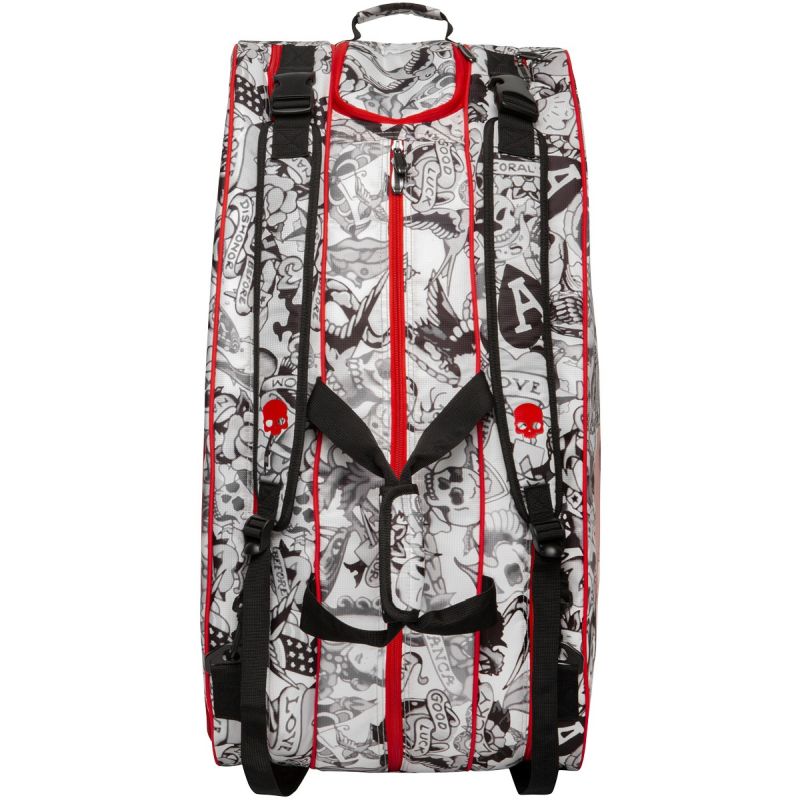 Prince By Hydrogen Tattoo Racquet Bag - black/white/red