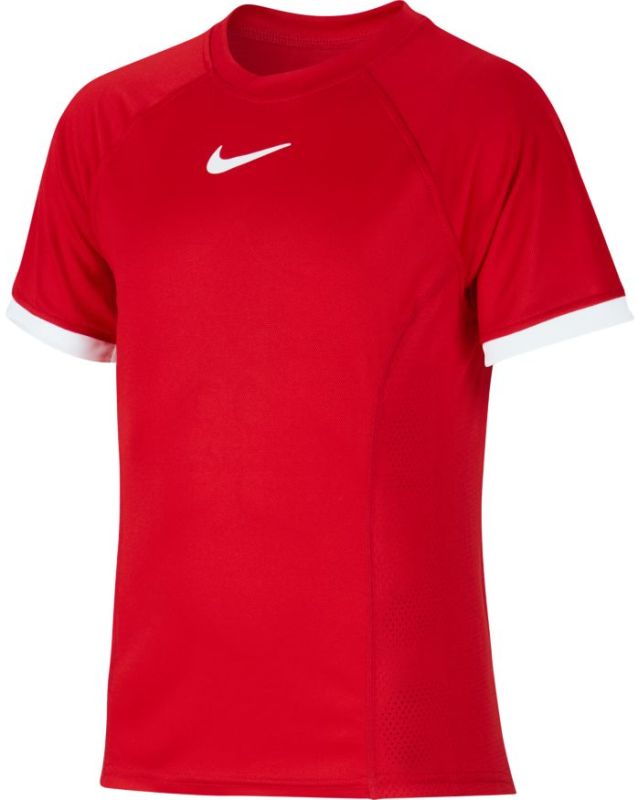 Nike Court Dry Top SS B - gym red/gym red/white/white