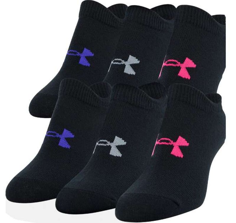 Under Armour Girls' Essentials No Show 6Pack - black/cerise