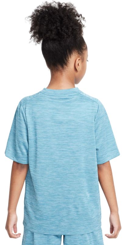 Nike Boys Multi Dri-FIT Short-Sleeve Top - smokey blue/lt armory blue/white