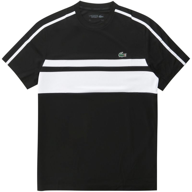 Lacoste Men's Lacoste SPORT Breathable Bimaterial Tennis Striped T