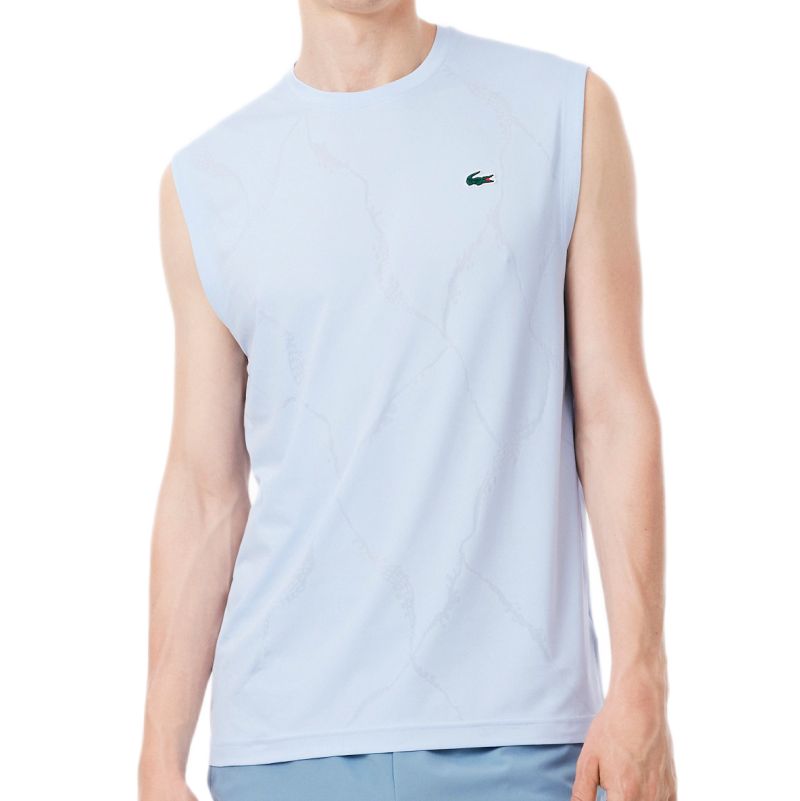 Męski t-shirt Lacoste Ultra Dry Crocodile Jacquard Tennis - sugared blue
