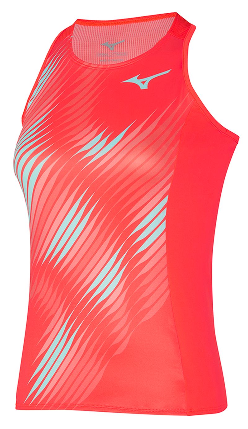 Mizuno Printed Tank - fierry coral