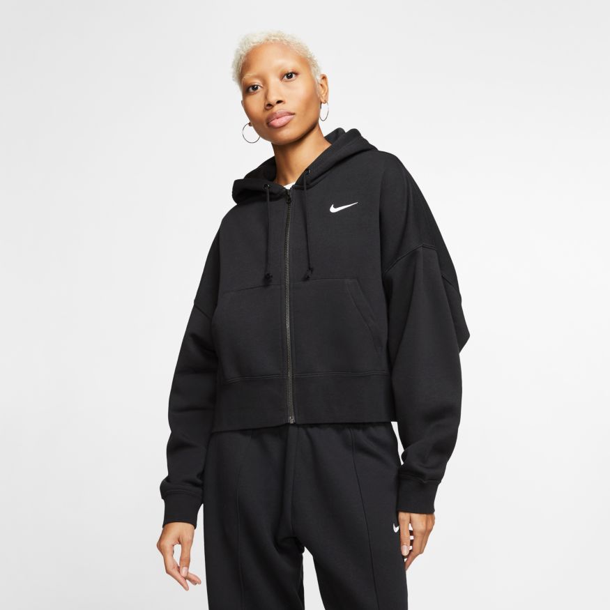 Nike Swoosh FZ Fleece Hoodie W - black/white