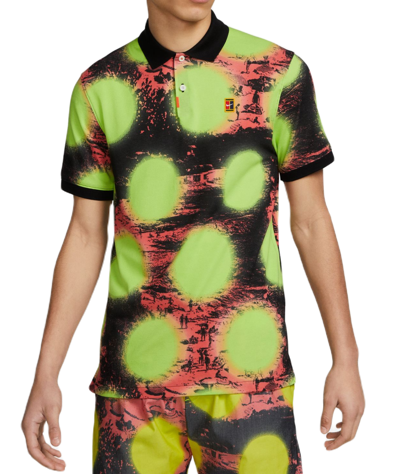 Nike Polo Printed Slim-Fit Polo - volt/black/black