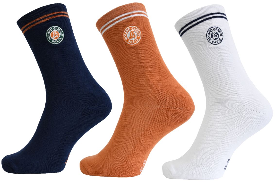 Roland Garros Logo 3P - blanc/marine/terre battue 
